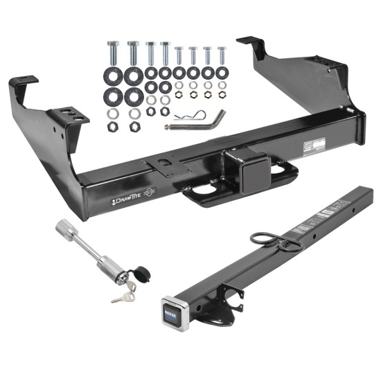 Class 5 Trailer Tow Hitch For 99-24 F-350 F-450 F-550 Super Duty Cab & Chassis w/ 24" or 34" Extension and Towing Lock