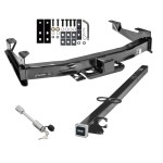 Class 5 Trailer Tow Hitch For 01-10 Chevy Silverado GMC Sierra 2500 3500 w/ 24" or 34" Extension and Towing Lock