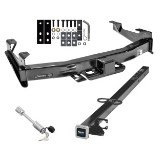 Class 5 Trailer Tow Hitch For 01-10 Chevy Silverado GMC Sierra 2500 3500 w/ 24" or 34" Extension and Towing Lock