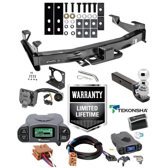 Class 5 Trailer Hitch w/ Tekonsha Prodigy P3 Brake Control For 03-07 Chevy Silverado GMC Sierra 2500 HD 3500 w/ Plug Play Wiring 2- 5/16" Ball 3" Drop Mount 7-Way Pin Blade RV Controller