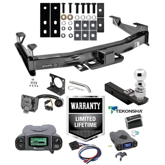 Class 5 Trailer Hitch w/ Tekonsha Prodigy P3 Brake Control For 01-10 Chevy Silverado GMC Sierra 2500 HD 3500 w/ 2-5/16" Ball 3" Drop Mount 7-Way Pin Blade RV