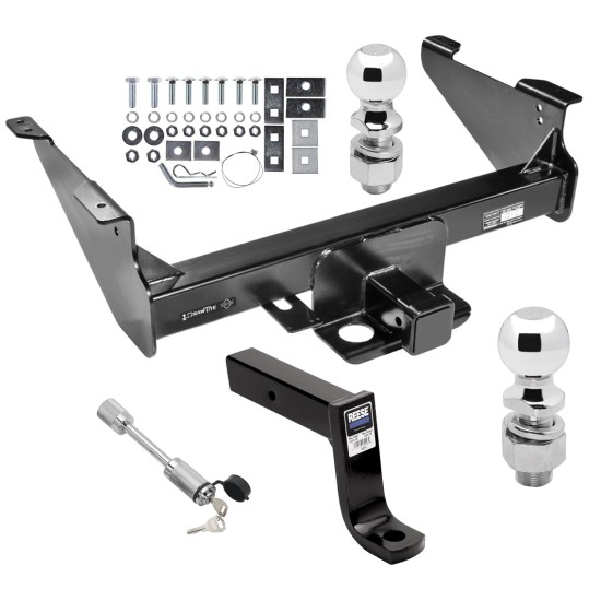 Class 5 Trailer Tow Hitch For 03-23 Dodge RAM 1500 2500 3500 Except Mega Cab w/ 2-5/16" and 2" Balls 7-3/4" Drop Mount and Towing Lock