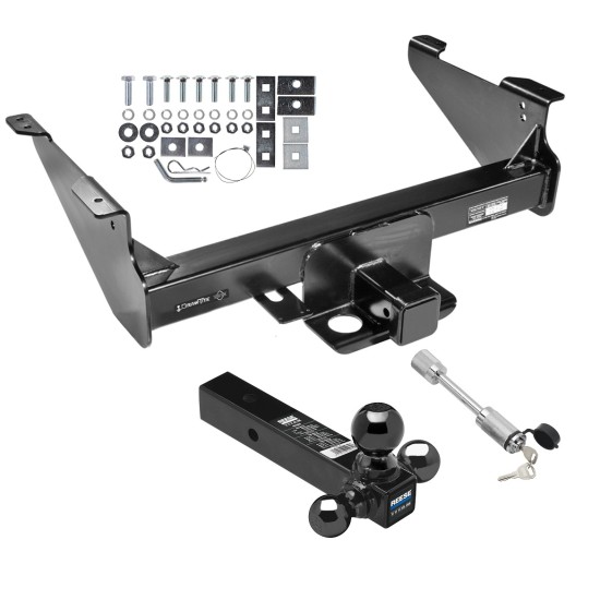 Class 5 Trailer Tow Hitch For 03-23 Dodge RAM 1500 2500 3500 Except Mega Cab w/ 1-7/8" 2" 2-5/16" Tri-Tow-Ball Mount and Towing Lock