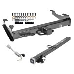 Class 5 Trailer Tow Hitch For 01-10 Chevy Silverado GMC Sierra 2500 3500 HD w/ 24" or 34" Extension and Towing Lock