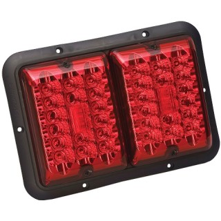 Bargman LED Double Trailer Taillight Red and Red LED w/ Black Base