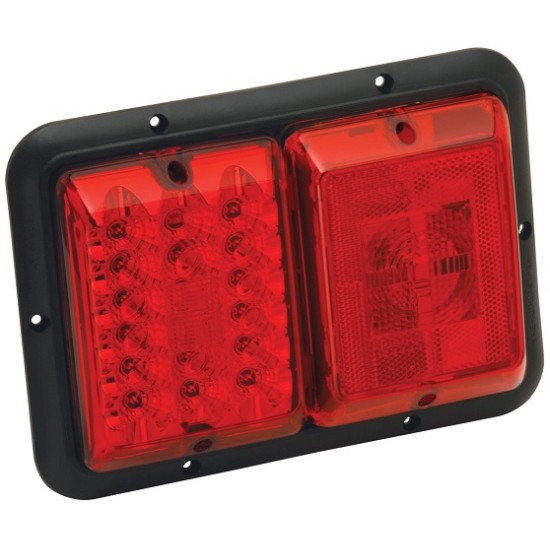 Bargman Trailer Taillight Red LED and Incandescent Red w/ Red Insert and Black Base 