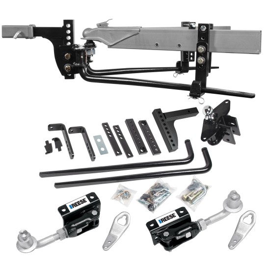Reese 8,000 Lbs Trailer Weight Distribution Hitch Kit w/ Head, Dual Cam Sway Control, Deep Drop Shank, 2-5/16" Ball, Spring Bars, Control Brackets and Lift-Assist Bar, Hardware - Reduce Sway on Travel Trailer
