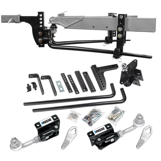 Reese 6,000 Lbs Trailer Weight Distribution Hitch Kit w/ Head, Dual Cam Sway Control, Deep Drop Shank, 2-5/16" Ball, Spring Bars, Control Brackets and Lift-Assist Bar, Hardware - Reduce Sway on Travel Trailer