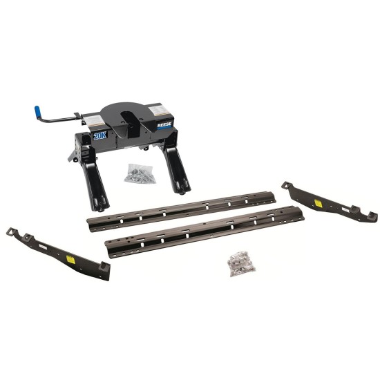 Reese Quick Install Rail Kit and 20K 5th Wheel Hitch For 99-04 Ford F250 F350 Custom Fit No Drill Base Rails For 5th Wheel and Trailer Fifth