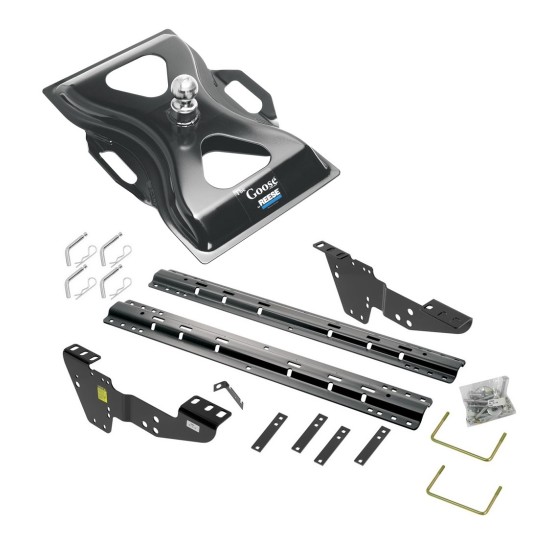 Reese Quick Install Rail Kit and 25K Gooseneck Hitch For 99-19 Silverado Sierra 1500 99-10 2500 3500 Custom Fit No Drill Base Rails For Gooseneck Trailer