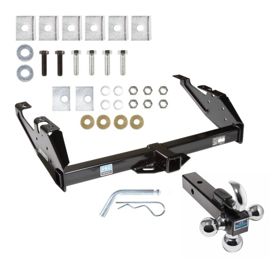 Trailer Tow Hitch Receiver For 88-00 Chevy GMC C/K Series Pickup w/Tri-Ball Triple Ball 1-7/8" 2" 2-5/16"