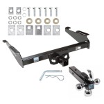 Trailer Tow Hitch Receiver For 94-02 Dodge Ram Full Size Pickup w/Tri-Ball Triple Ball 1-7/8" 2" 2-5/16"