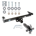 Trailer Tow Hitch Receiver For 96-04 Chevy S10 GMC Sonoma Isuzu Hombre w/Tri-Ball Triple Ball 1-7/8" 2" 2-5/16"