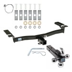 Trailer Tow Hitch Receiver For 07-14 Ford Edge 07-15 Lincoln MKX w/Tri-Ball Triple Ball 1-7/8" 2" 2-5/16"