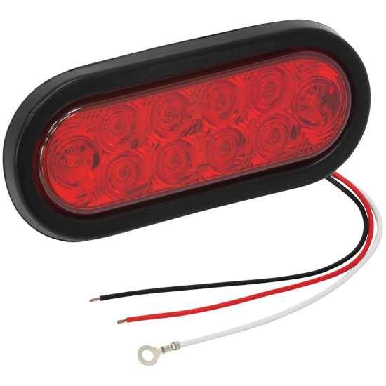 Wesbar Trailer Taillight Red Stop/Tail/Turn Light w/Grommet w/3 Wire 90 Degree Pigtail