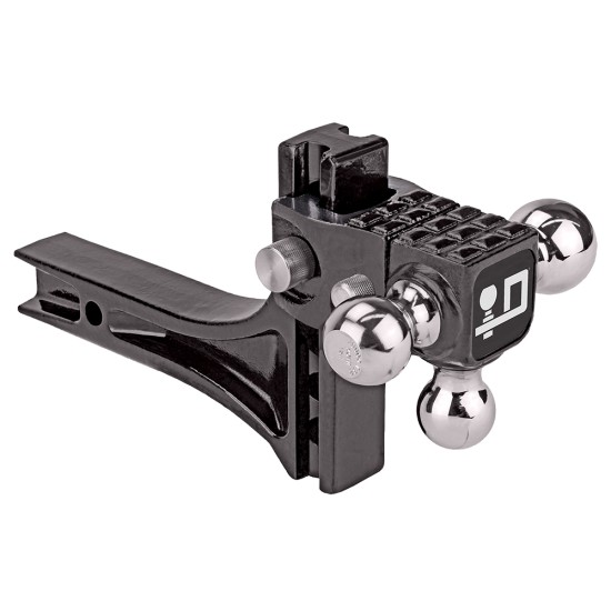 Adjustable Tri Ball Triple 1-7/8", 2", & 2-5/16" Tow Balls Ball Mount Draw-Bar System w/Step 2" Sq. Shank