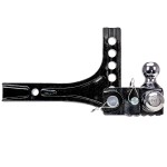 Adjustable Tri Ball Triple 1-7/8", 2", & 2-5/16" Tow Balls Ball Mount Draw-Bar System w/Step 2" Sq. Shank