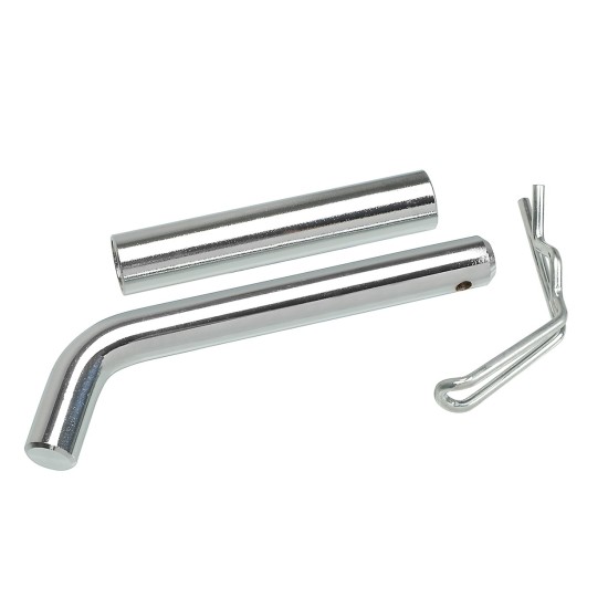 Trailer Hitch Lock Tongue Tow Receiver Bent Pin 5/8" for 3" Sq. Class V Receivers, 4" Span, Sleeved to 3/4" 