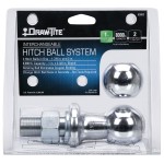 Interchangeable Trailer Hitch Ball 1" Shank 1-7/8" and 2" Balls 8000 lbs. Tow