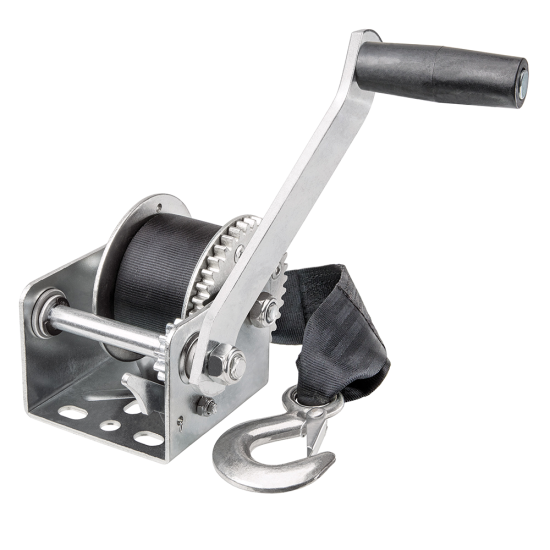 Reese Towpower Trailer Winch 600 lbs Capacity 15 ft Strap Clear Zinc Finish