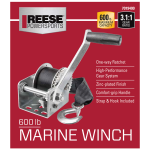 Reese Towpower Trailer Winch 600 lbs Capacity 15 ft Strap Clear Zinc Finish