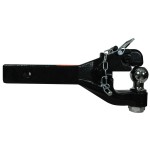 Reese Trailer Tow Hitch Ball Mount W/ 12K Pintle Hook Fits 2" Tow Receiver 7K Ball Rating 2,400 lbs Tongue Weight Chrome