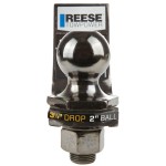 Reese 5,000 lbs Ball Mount Kit w/ 2" Ball Pin/Clip Fits 2" Trailer Tow Hitch Receiver 3-1/4" Drop 2" Rise 9-1/2" Long Black Nickel Finish