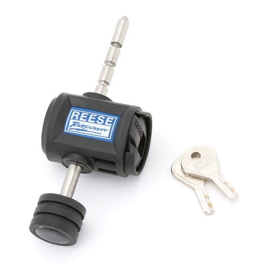 Reese Adjustable Trailer Tow Hitch Coupler Tongue Lock Fits  Most Couplers w/ 2 Keys 3/16" Pin Diameter Easy Access Adjusts from 5/8" to 3" Packaged