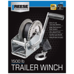 Fulton Trailer Winch 1500 lbs Capacity 20 ft Strap w/ Hook Clear Zinc