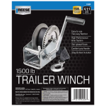 Fulton Trailer Winch 1500 lbs Capacity 20 ft Strap w/ Hook Clear Zinc