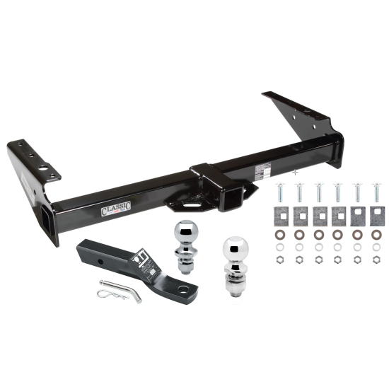 Trailer Tow Hitch For 92-00 Chevy GMC Yukon Suburban Tahoe Escalade Receiver w/ 1-7/8" and 2" Ball