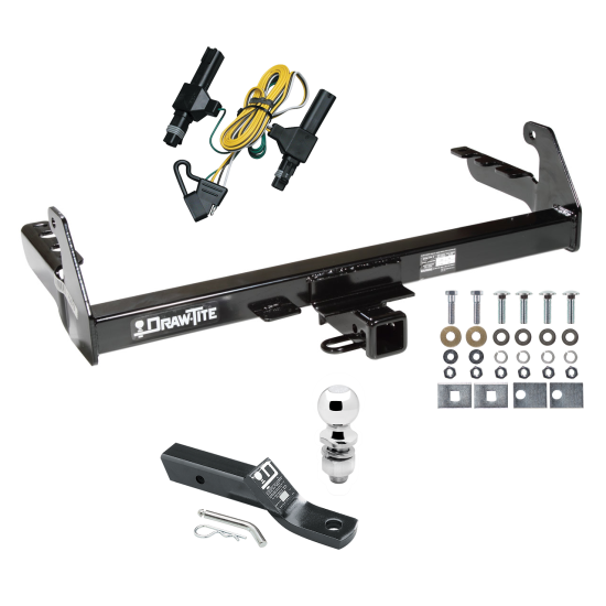 Trailer Tow Hitch For 87-94 Dodge Dakota Complete Package w/ Wiring and 2" Ball