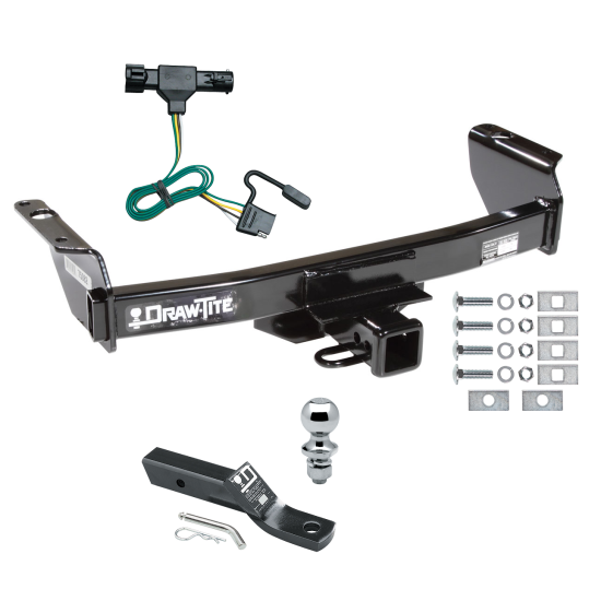 Trailer Tow Hitch For 86-92 Ford Ranger Except GT Complete Package w/ Wiring and 1-7/8" Ball