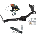 Trailer Tow Hitch For 98-04 Isuzu Rodeo 98-02 Honda Passport w/Under Vehicle Spare w/ Wiring and 1-7/8" Ball