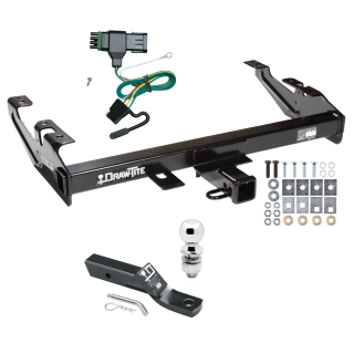 Trailer Tow Hitch For 88-00 Chevy GMC C1500 C2500 C3500 K1500 K2500 K3500 PKG w/ Wiring and 2" Ball