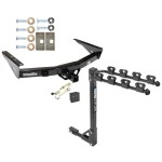 Trailer Tow Hitch w/ 4 Bike Rack For 00-06 Toyota Tundra without Factory Towable Bumper tilt away adult or child arms fold down carrier w/ Lock and Cover