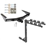 Trailer Tow Hitch w/ 4 Bike Rack For 00-06 Toyota Tundra without Factory Towable Bumper tilt away adult or child arms fold down carrier 
