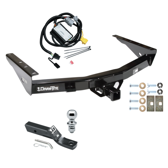 Trailer Tow Hitch For 01-02 Toyota Tundra without Factory Towable Bumper Complete Package w/ Wiring and 1-7/8" Ball