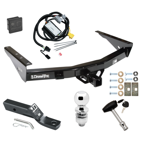 Trailer Tow Hitch For 01-02 Toyota Tundra without Factory Towable Bumper Deluxe Package Wiring 2" Ball and Lock