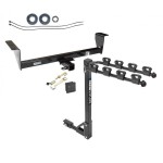 Trailer Tow Hitch w/ 4 Bike Rack For 01-06 Mitsubishi Montero Except Sport tilt away adult or child arms fold down carrier w/ Lock and Cover