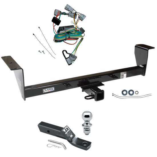 Trailer Tow Hitch For 01-06 Mitsubishi Montero Except Sport Complete Package w/ Wiring and 1-7/8" Ball