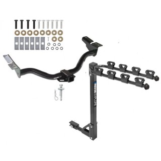 Trailer Tow Hitch w/ 4 Bike Rack For 01-04 Ford Escape Mazda Tribute tilt away adult or child arms fold down carrier 