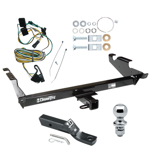 Trailer Tow Hitch For 87-95 Chevy G10 G20 G30 GMC G1500 G2500 G3500 Package w/ Wiring and 1-7/8" Ball