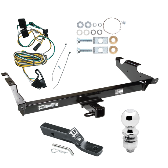 Trailer Tow Hitch For 87-95 Chevy G10 G20 G30 GMC G1500 G2500 G3500 Package w/ Wiring and 2" Ball