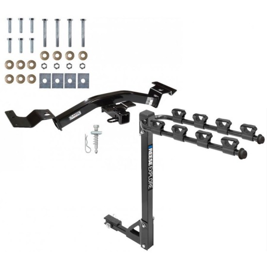 Trailer Tow Hitch w/ 4 Bike Rack For 01-07 Toyota Sequoia tilt away adult or child arms fold down carrier 