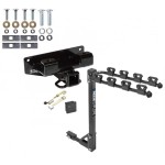 Trailer Tow Hitch w/ 4 Bike Rack For 02-03 Dodge Ram 1500 tilt away adult or child arms fold down carrier w/ Lock and Cover