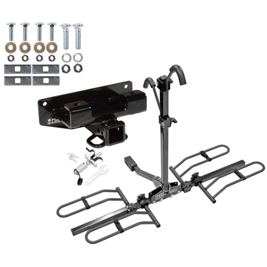 Trailer Tow Hitch For 02-03 Dodge Ram 1500 Platform Style 2 Bike Rack w/ Anti Rattle Hitch Lock