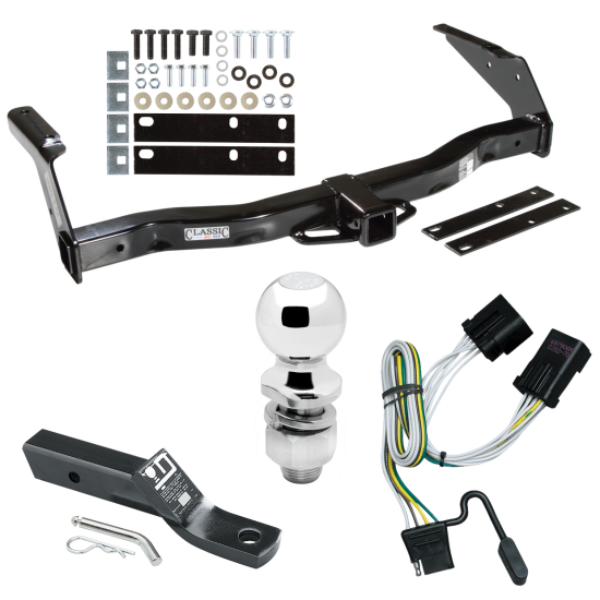 Trailer Tow Hitch For 01-03 Dodge Van Ram 1500 2500 3500 Complete Package w/ Wiring and 2" Ball