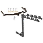 Trailer Tow Hitch w/ 4 Bike Rack For 04-09 Toyota Highlander Lexus RX 330 RX 350 tilt away adult or child arms fold down carrier