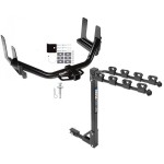 Trailer Tow Hitch w/ 4 Bike Rack For 04-06 Ford F-150 Lincoln Mark LT tilt away adult or child arms fold down carrier